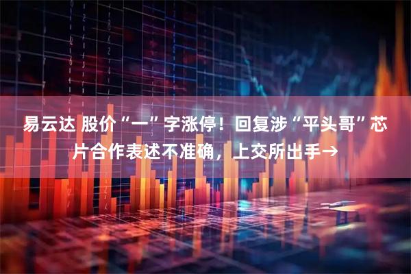 易云达 股价“一”字涨停！回复涉“平头哥”芯片合作表述不准确，上交所出手→
