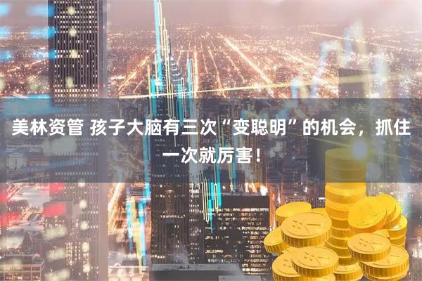 美林资管 孩子大脑有三次“变聪明”的机会，抓住一次就厉害！